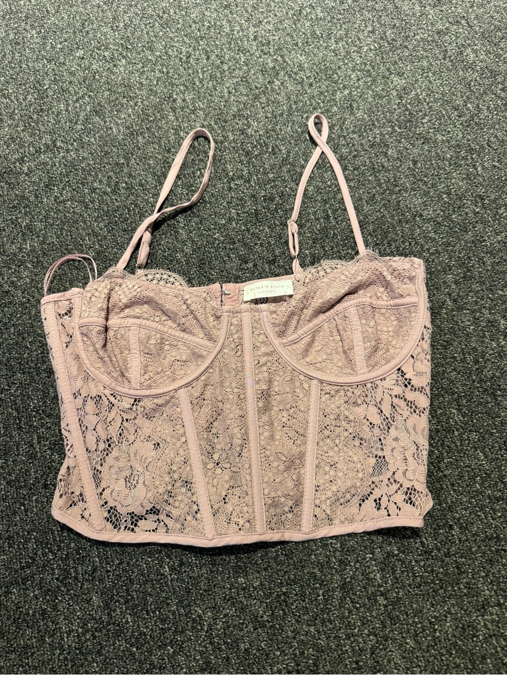 Altar'd State Blush Lace Longline Bandeau Bralette